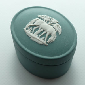 Wedgwood Jasper | White on Spruce | Stubbs Horses trinket box 