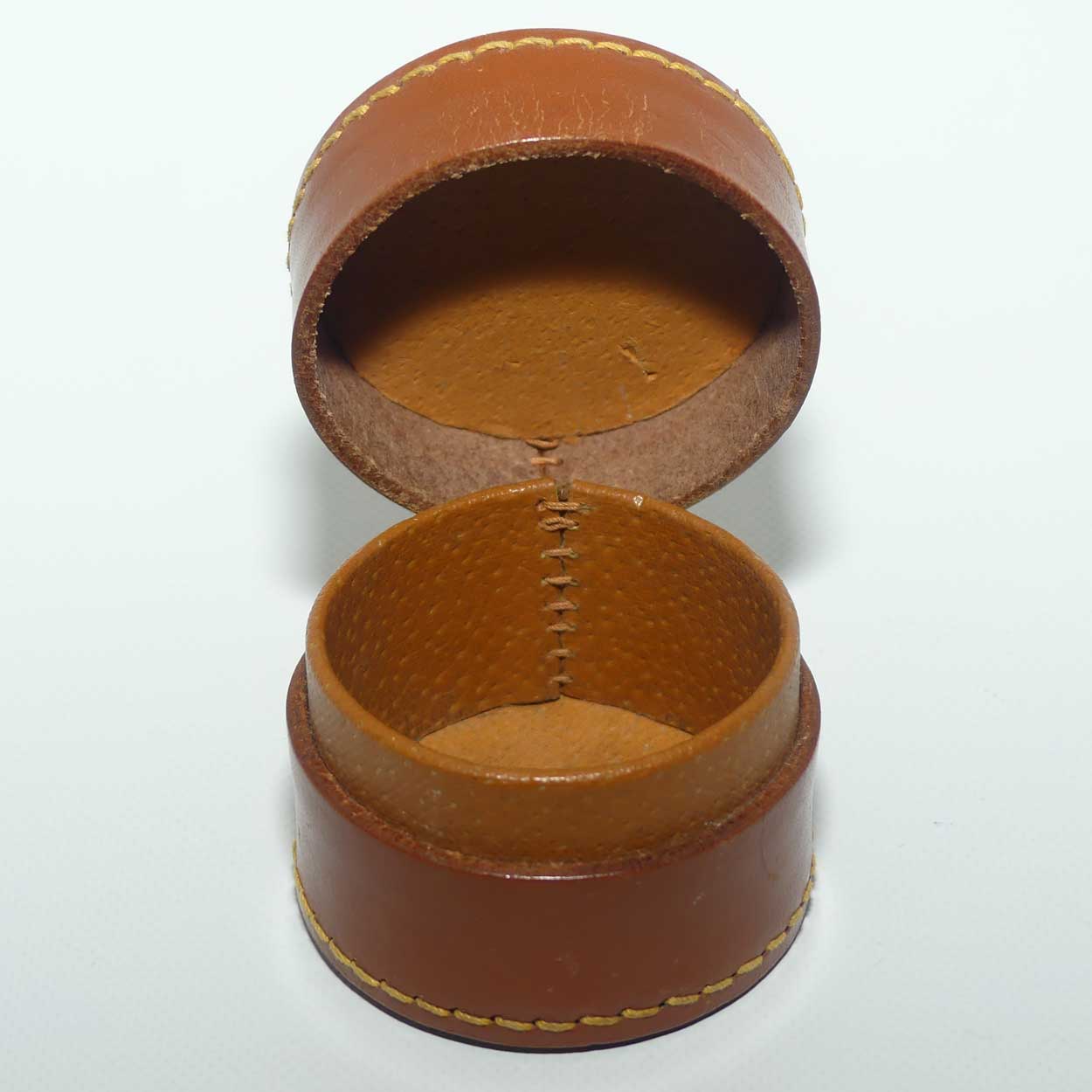 Vintage Leather hinged Stud box | Beautifully Stitched