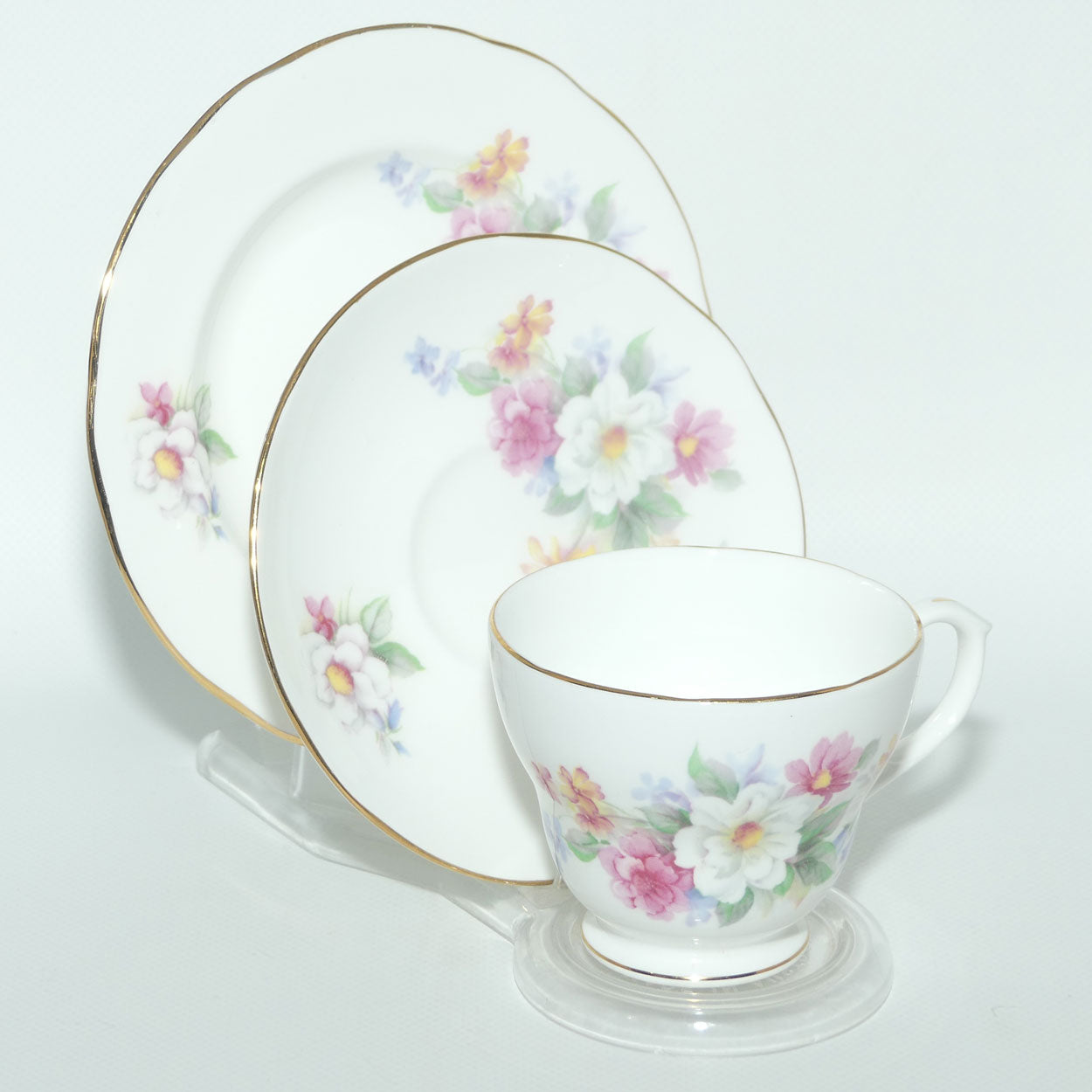 Duchess Bone China Very Subtle Floral pattern trio
