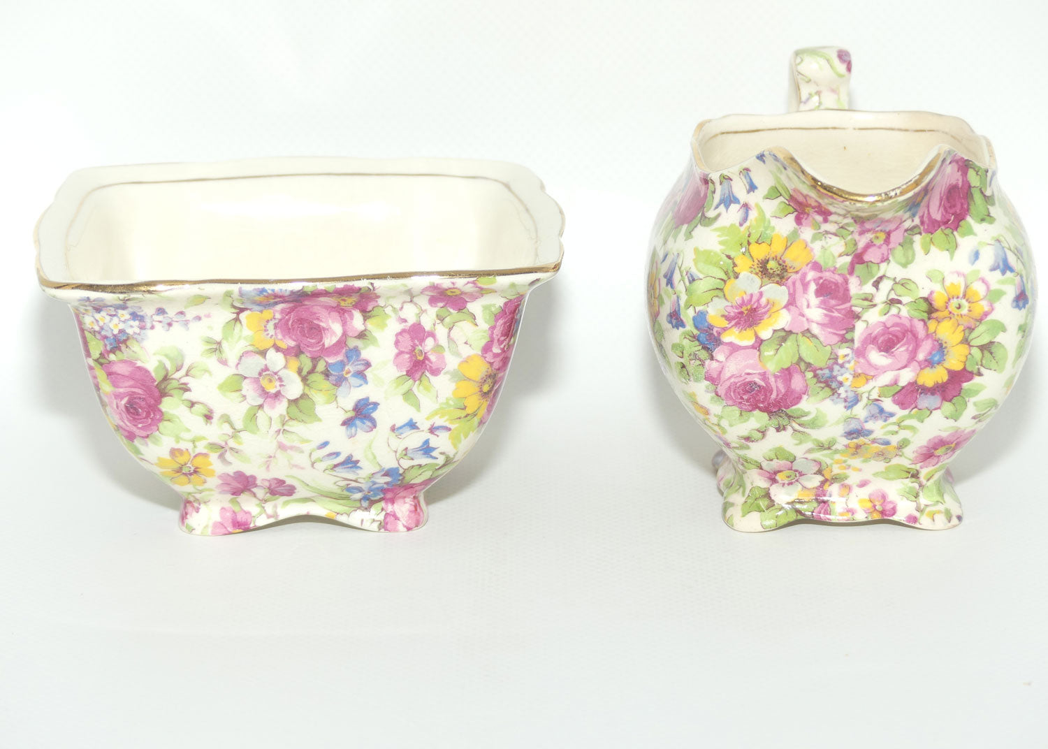 Royal Winton Summertime Chintz milk jug and sugar bowl