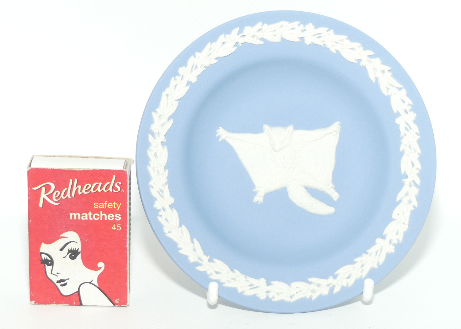 Wedgwood Jasper | Australian Fauna | White on Pale Blue | Sugar Glider Plate | Box + Cert