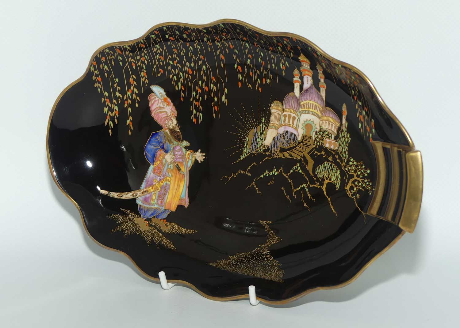 Carlton Ware tray | Black Ground | Sultan and Slave pattern