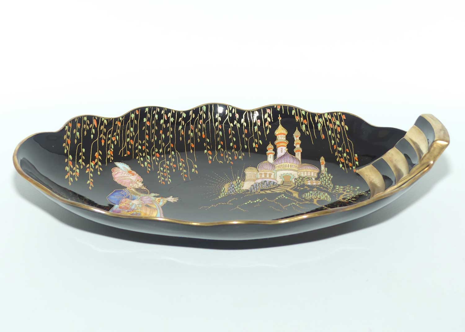 Carlton Ware tray | Black Ground | Sultan and Slave pattern