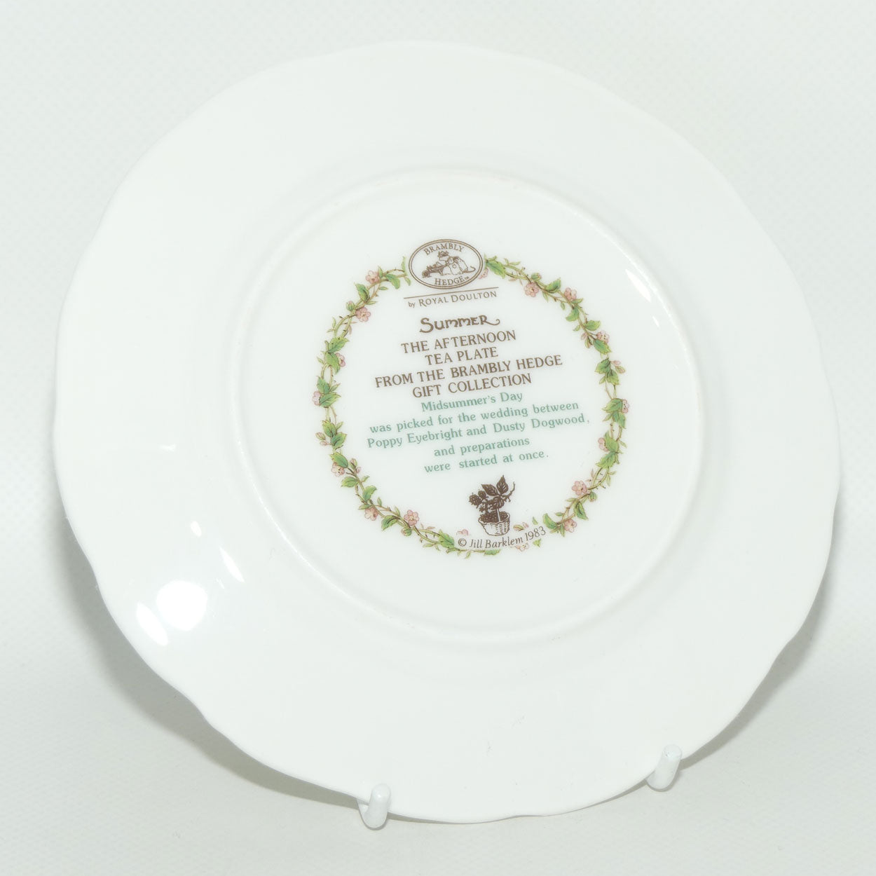 Royal Doulton Brambly Hedge Giftware | 15.5cm plate | Summer | boxed