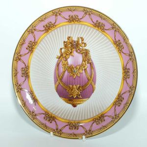 Franklin Mint | Faberge Egg plate | Summer Bouquet | Jeweled Egg | Pink