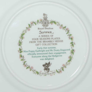 Royal Doulton Brambly Hedge Giftware | Summer plate | 20.5cms