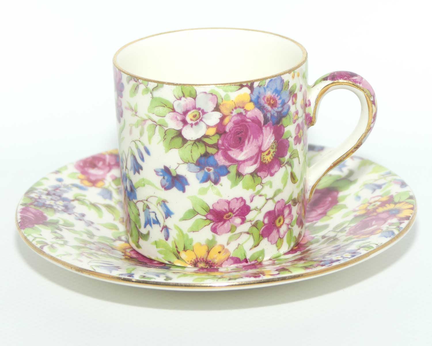 Royal Winton Summertime Chintz demi tasse duo