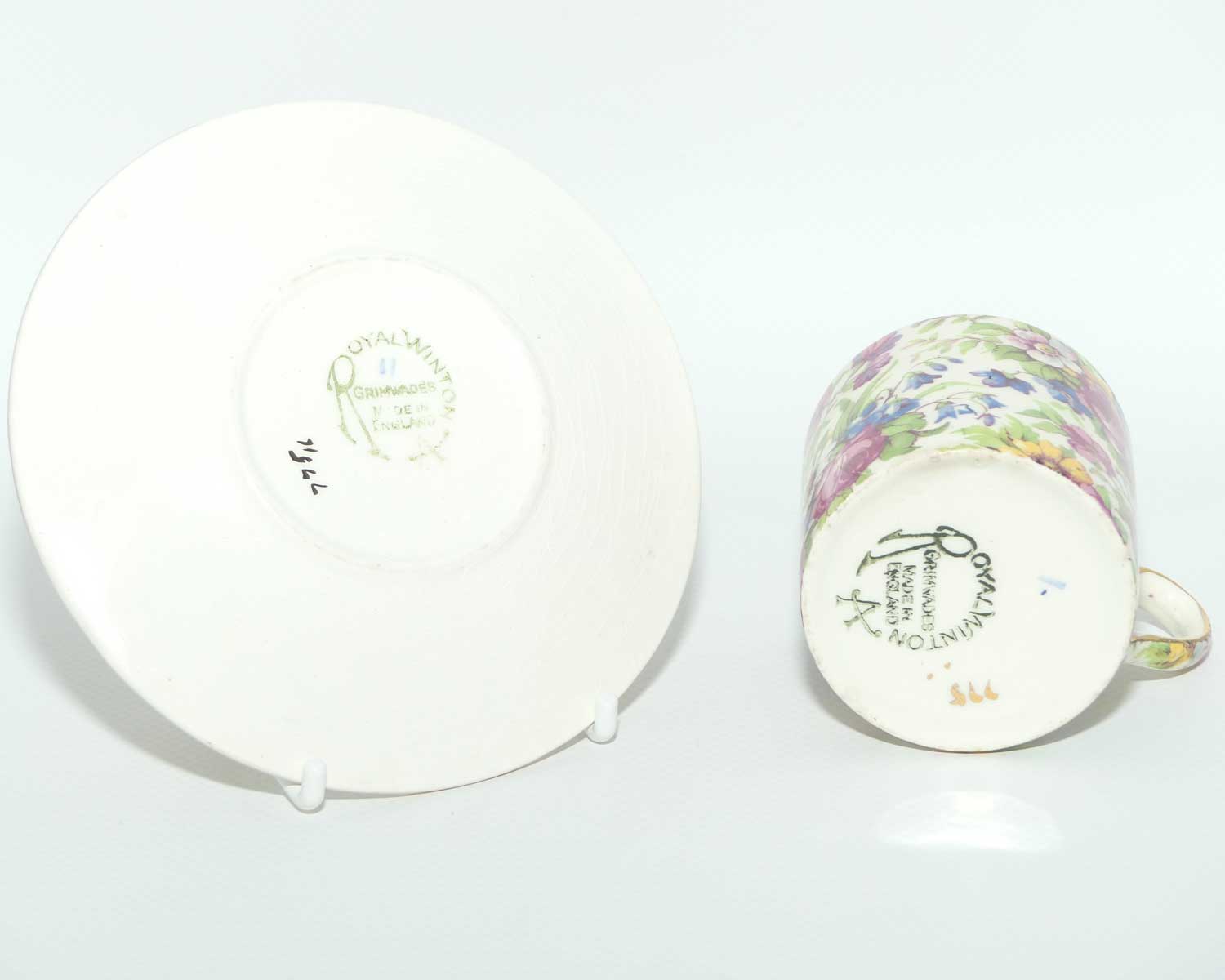 Royal Winton Summertime Chintz demi tasse duo