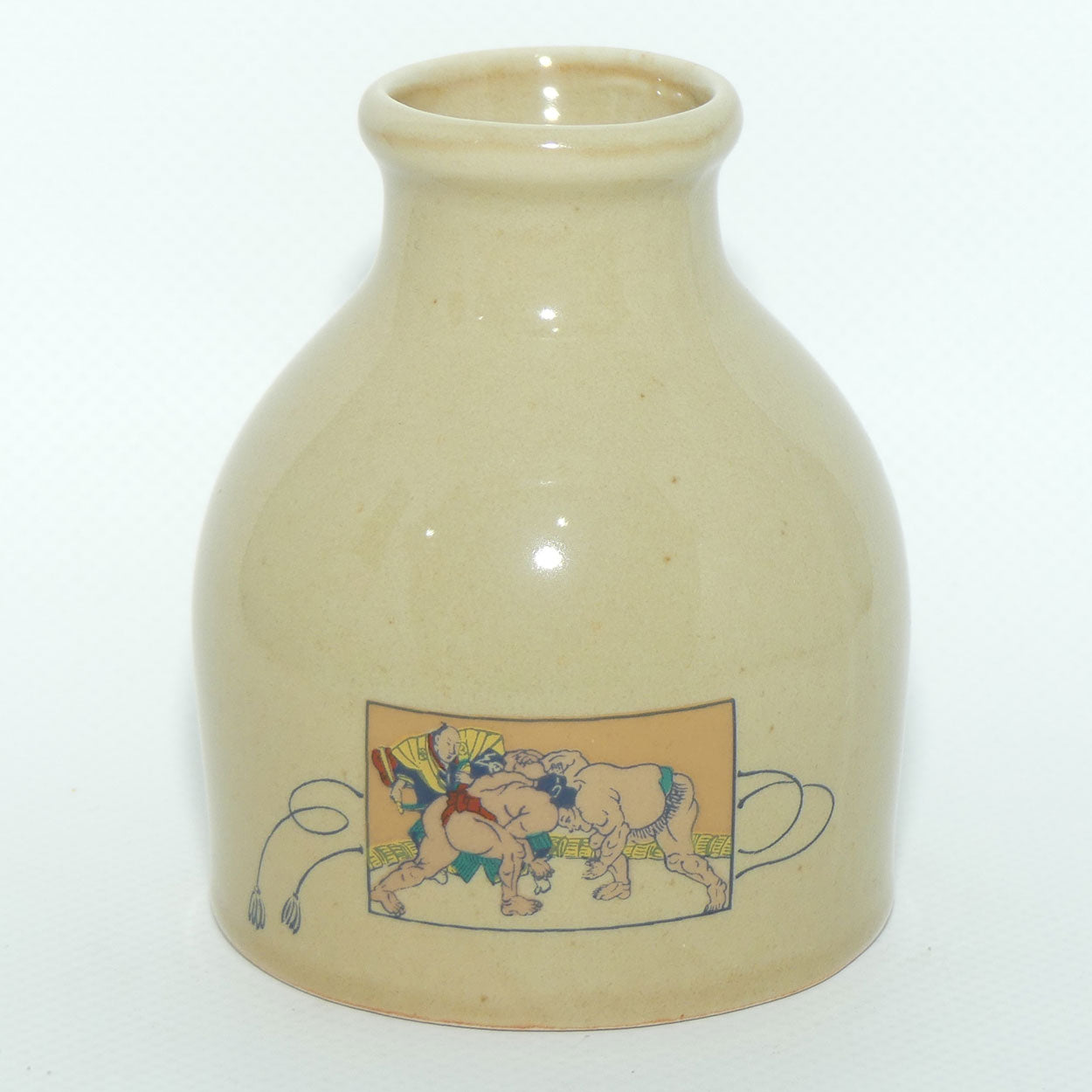 Oriental Sake Jug and undertray | Tokkuri | Sumo Wrestlers