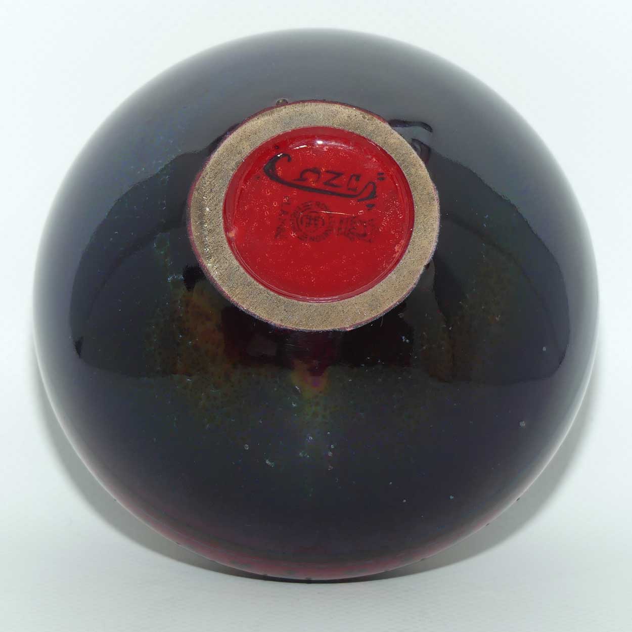 Royal Doulton Flambe Sung Floral Decorated squat vase