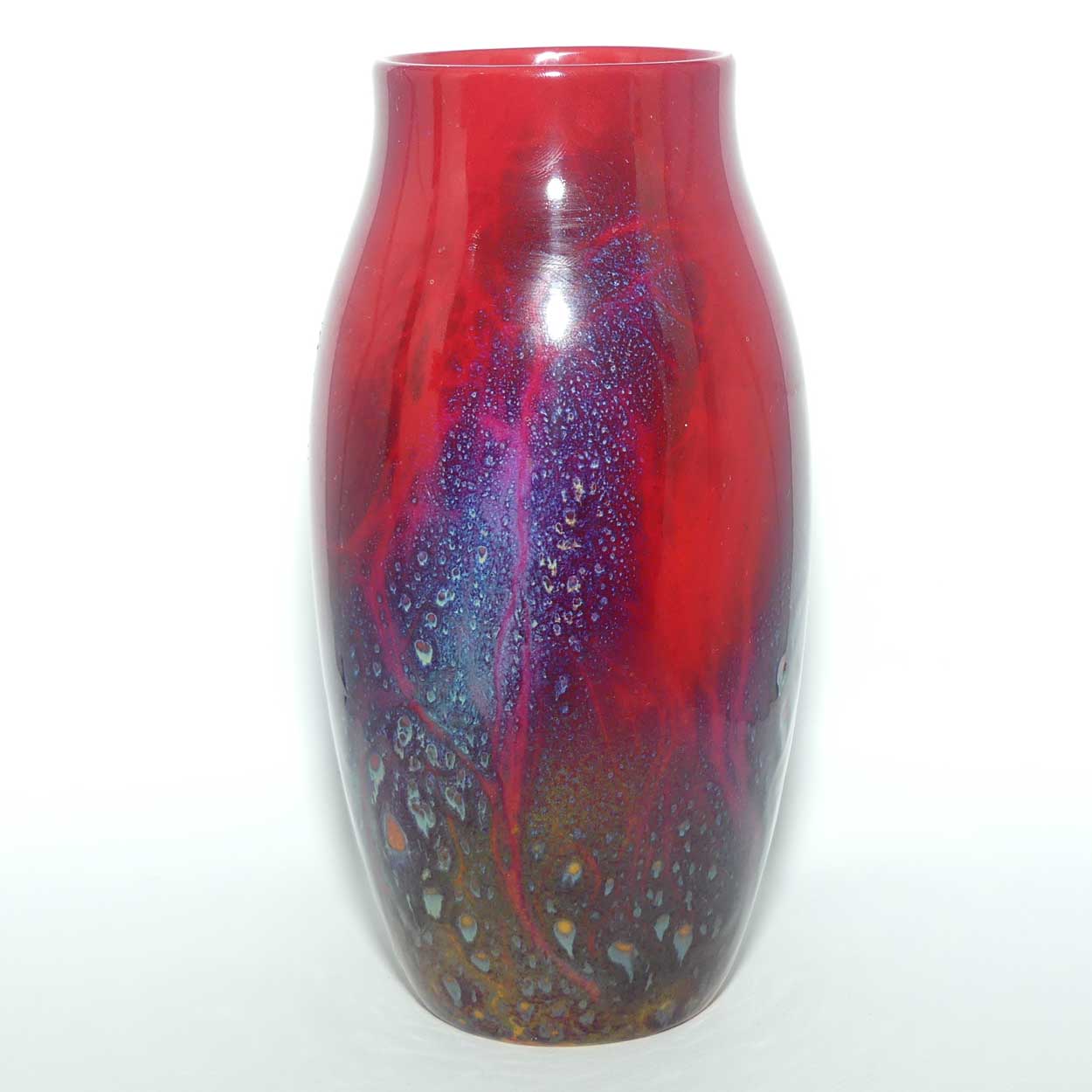 Royal Doulton Flambe Sung veined and mottled vase | Original Label | Noke and Fred Moore