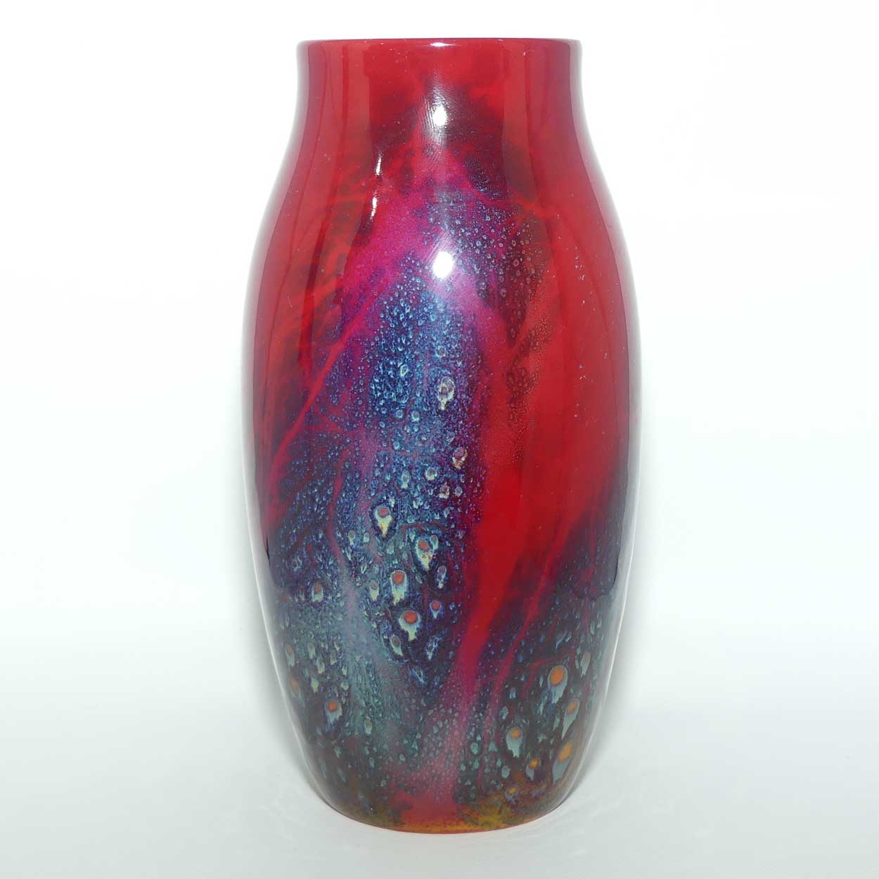 Royal Doulton Flambe Sung veined and mottled vase | Original Label | Noke and Fred Moore
