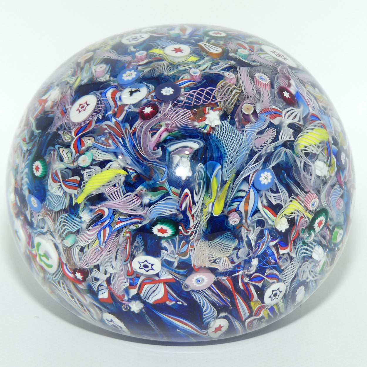 John Deacons Scotland Millefiori Scramble Super Magnum paperweight | Stars