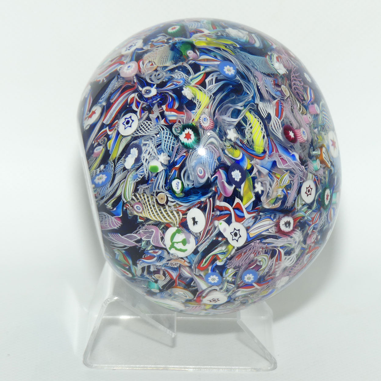 John Deacons Scotland Millefiori Scramble Super Magnum paperweight | Stars
