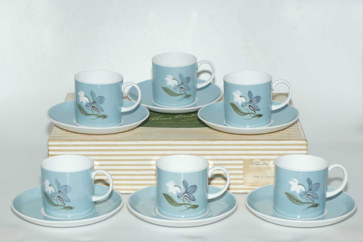 Susie Cooper set of 6 coffee cans and saucers | in original box