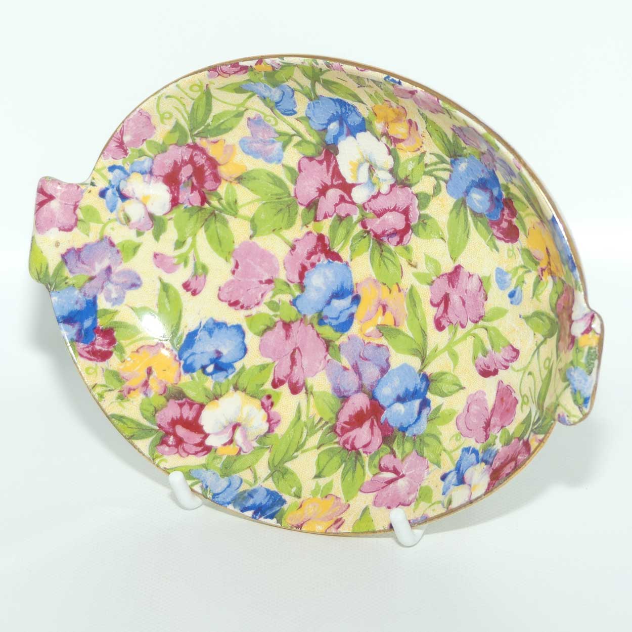 Royal Winton Sweet Pea Chintz twin handle oval dish