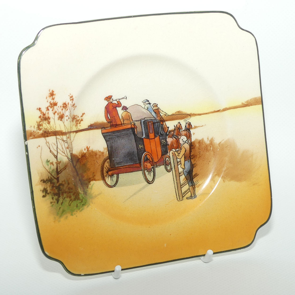 Royal Doulton Coaching Days sandwich plate | 14.5cm sq | #1