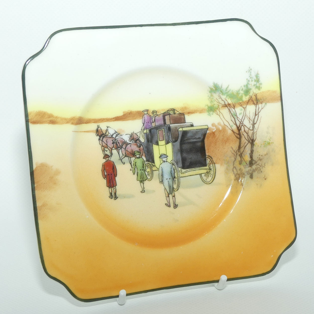 Royal Doulton Coaching Days sandwich plate E3804 | 14.5cm sq 