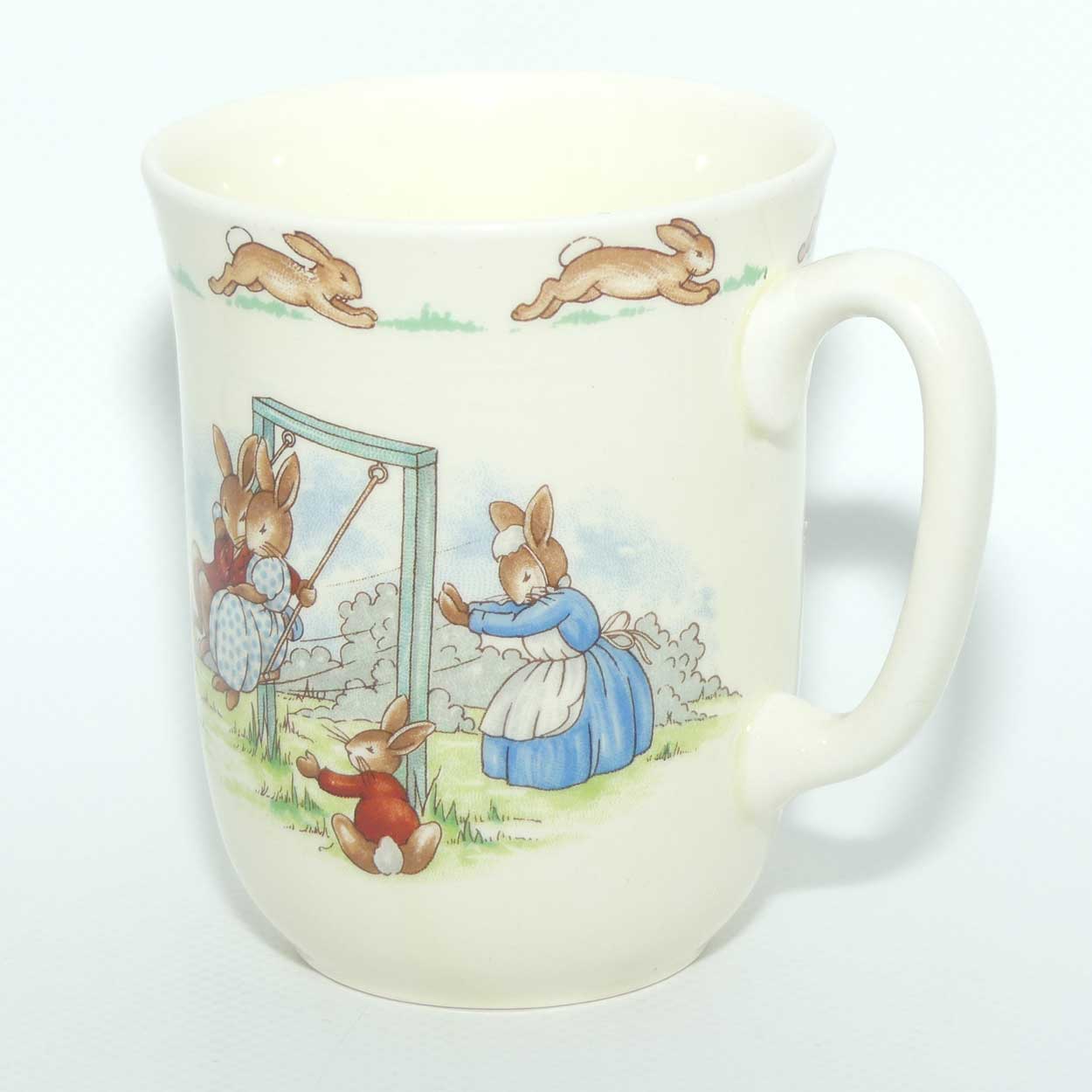 Royal Doulton Bunnykins Swinging and Skipping handled Don beaker
