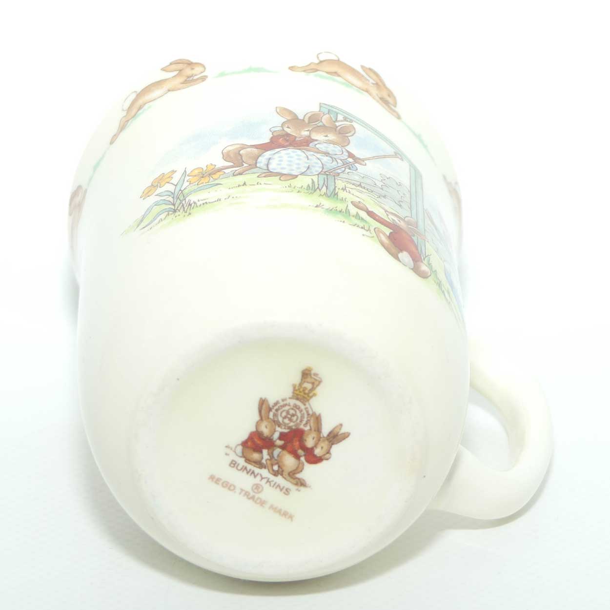 Royal Doulton Bunnykins Swinging and Skipping handled Don beaker
