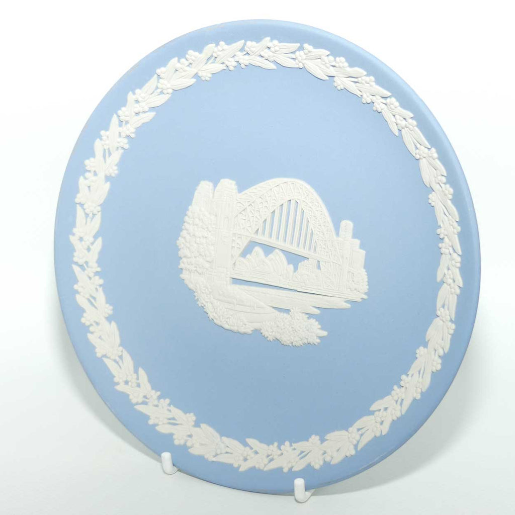 Wedgwood Jasper | Australian Capital Cities | White on Pale Blue | Sydney plate | 16.5cm | box + Cert