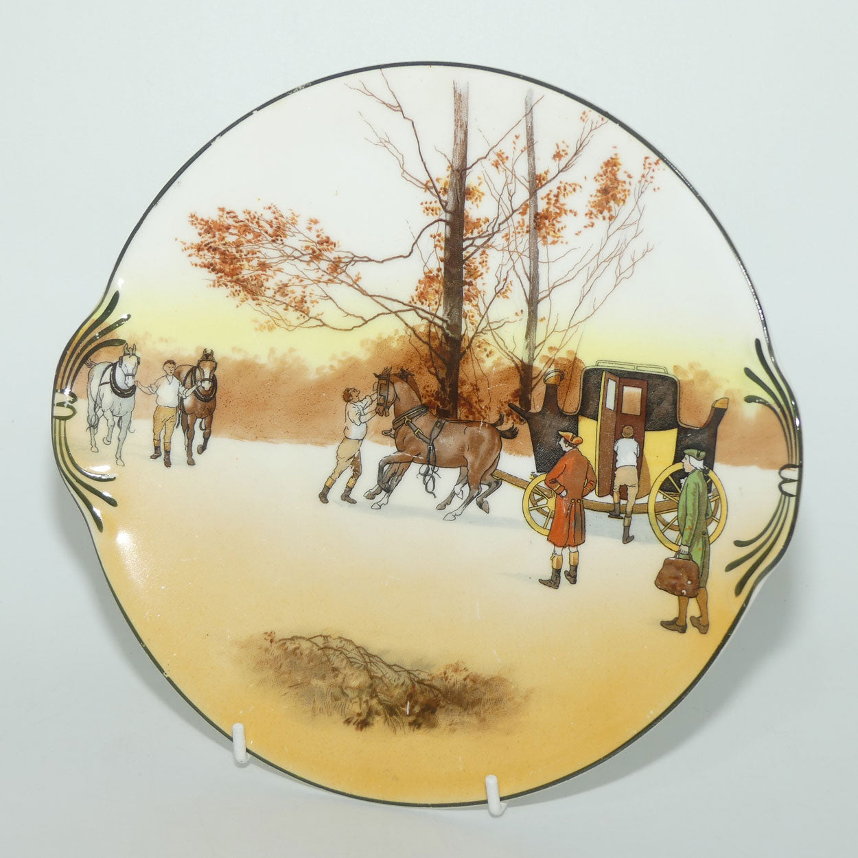 Royal Doulton Coaching Days tab handle sandwich plate E3804 | 22.5cm