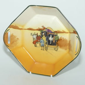 Royal Doulton Coaching Days hexagonal dish with twin handles | D2716