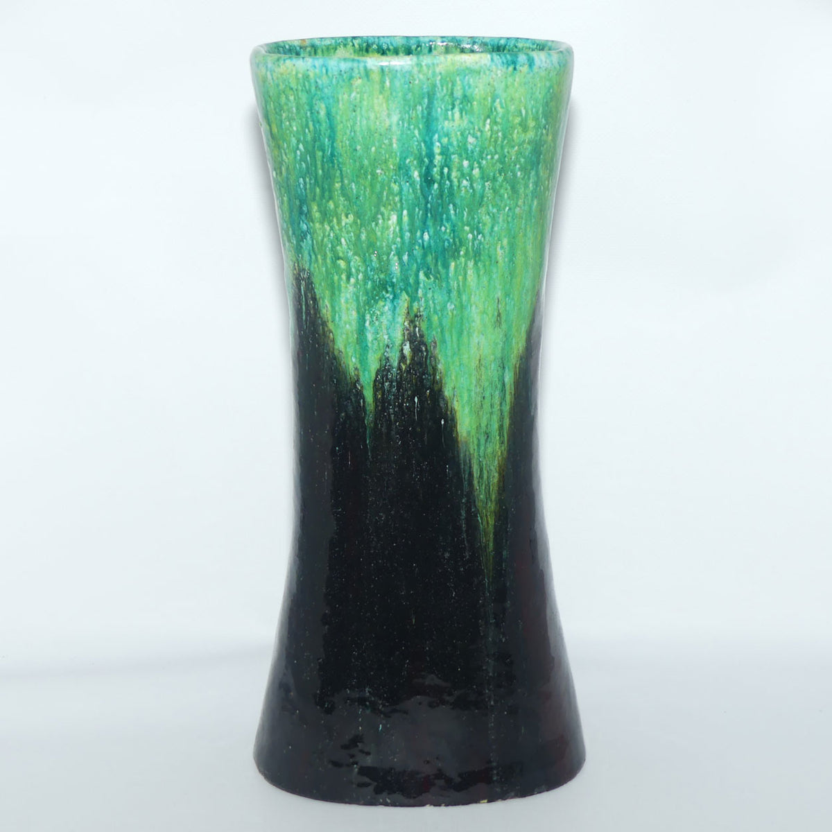 Marcello Fantoni Italy tall vase | 37cm | Green transition Glaze | Mid Century Design
