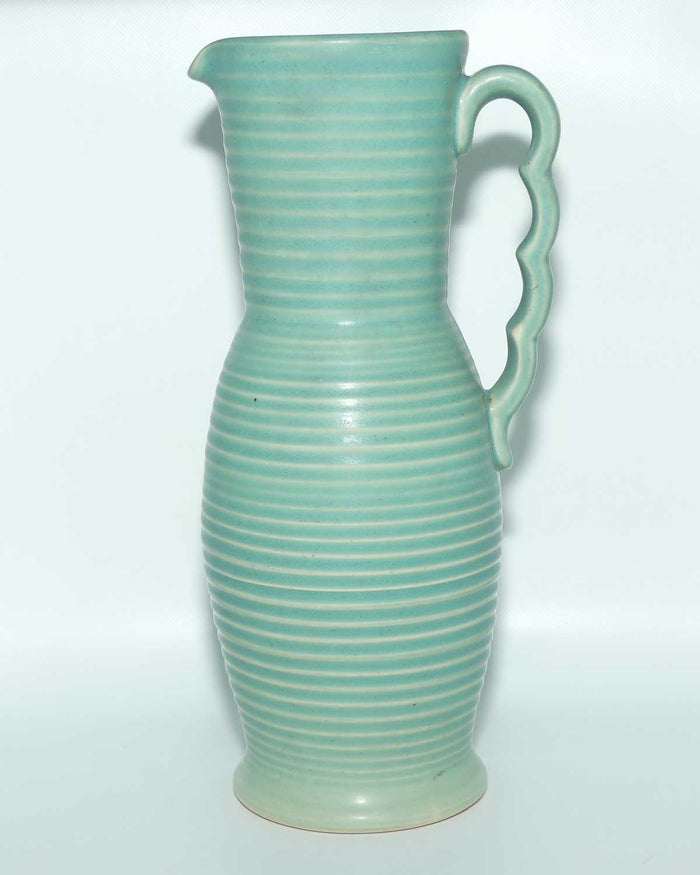 Lovatts England Stoneware Ribbed tall jug | Teal colour