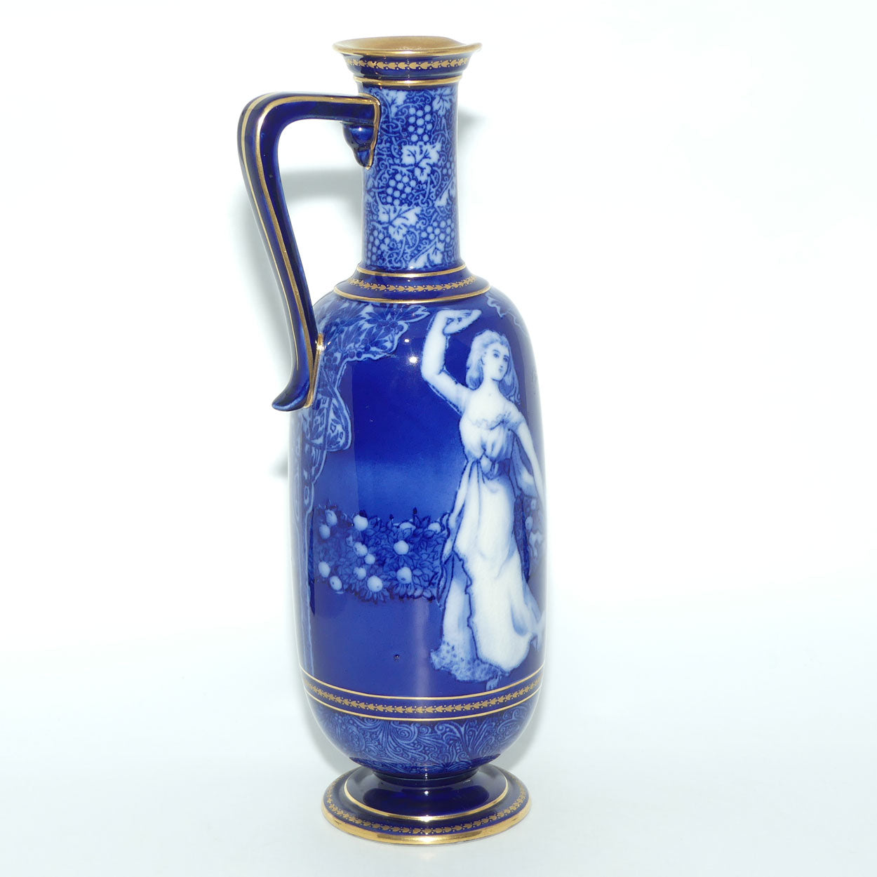 Doulton Burslem Morrisian Music and Dance B tall ewer | Flow Blue