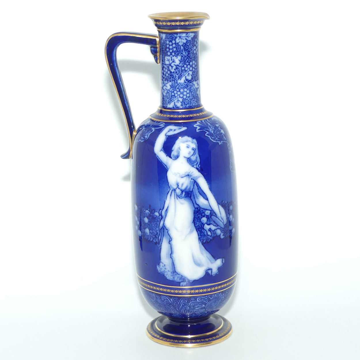 Doulton Burslem Morrisian Music and Dance B tall ewer | Flow Blue