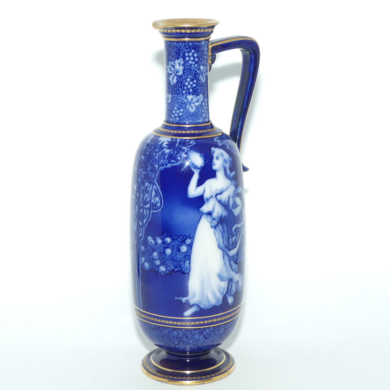 Doulton Burslem Morrisian Music and Dance B tall ewer | Flow Blue