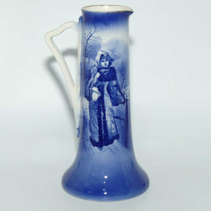 Royal Doulton Blue Children tall jug (Woman in Snowstorm)