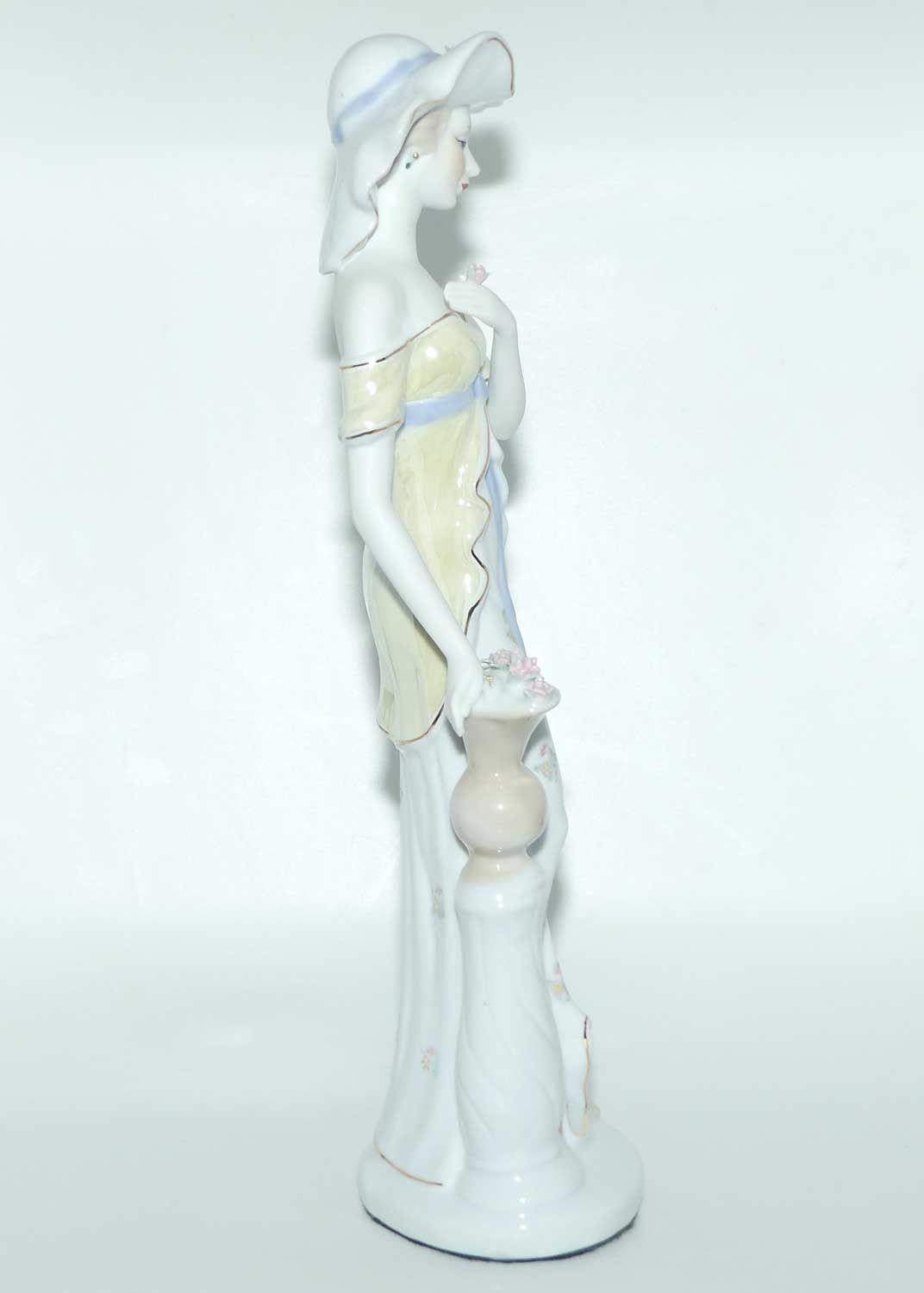 Mid Century Tall Lady figure | Posed beside Urn in Garden