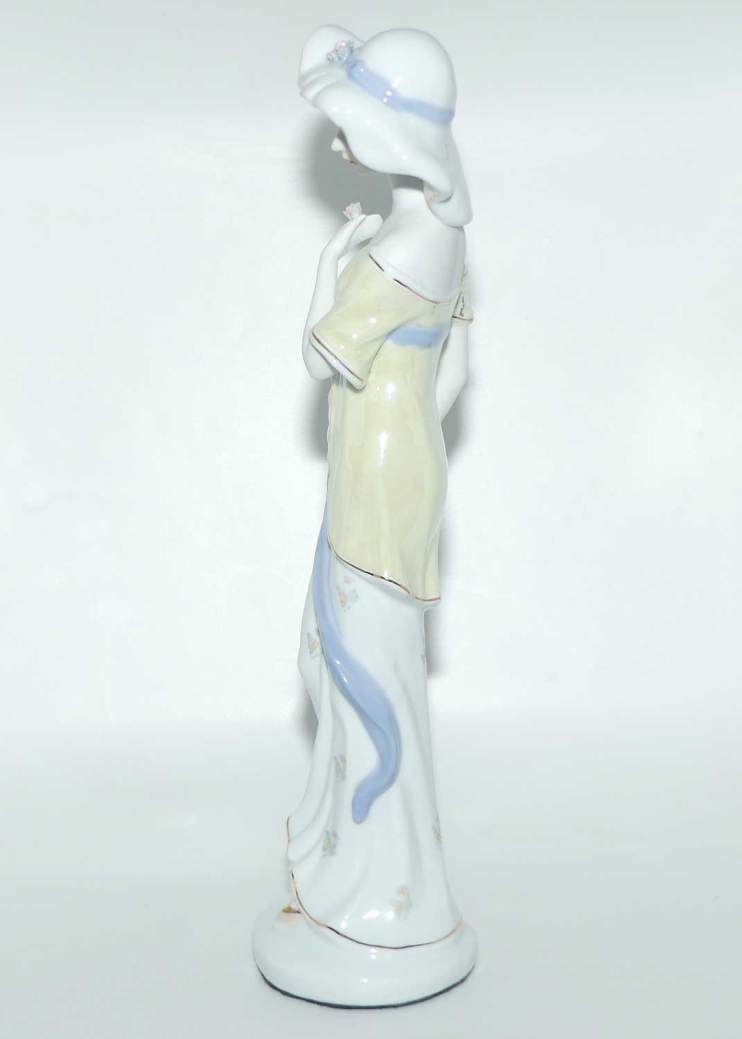 Mid Century Tall Lady figure | Posed beside Urn in Garden