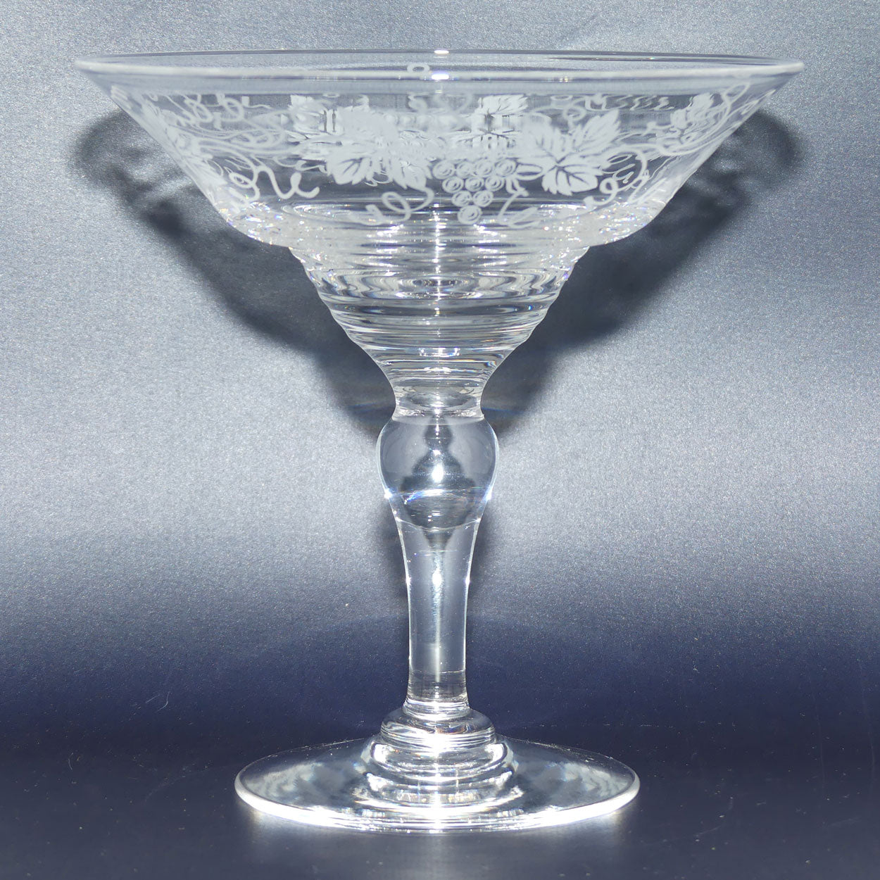 Stuart Crystal England compote | Acid Etched Grape and Vine design