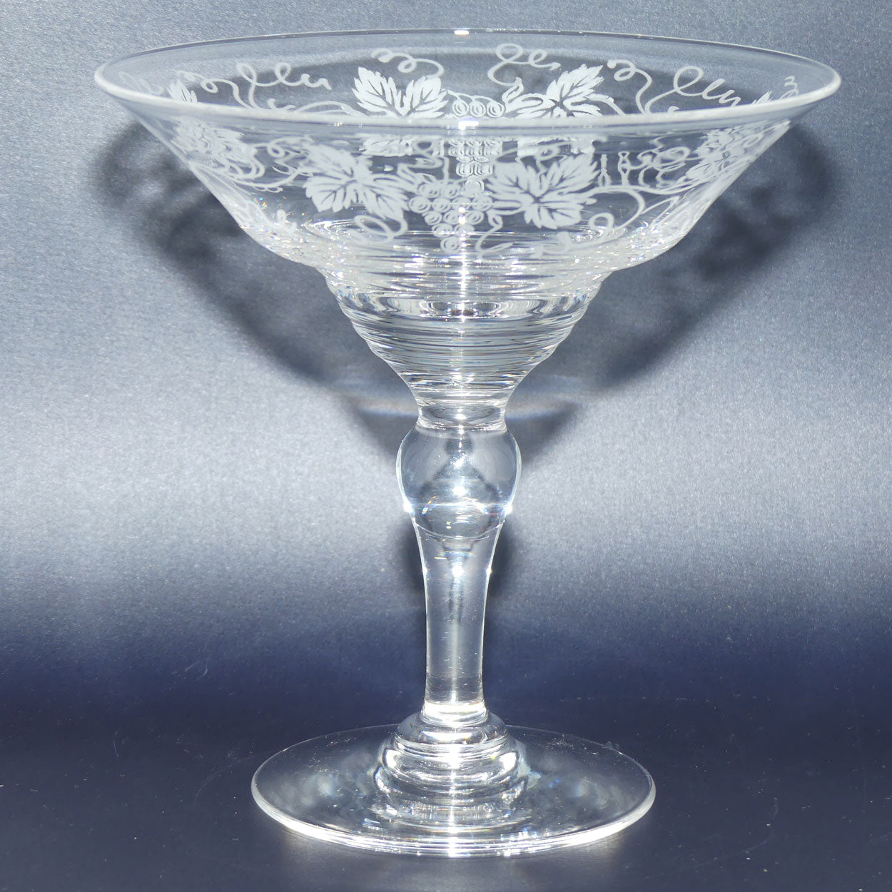 Stuart Crystal England compote | Acid Etched Grape and Vine design