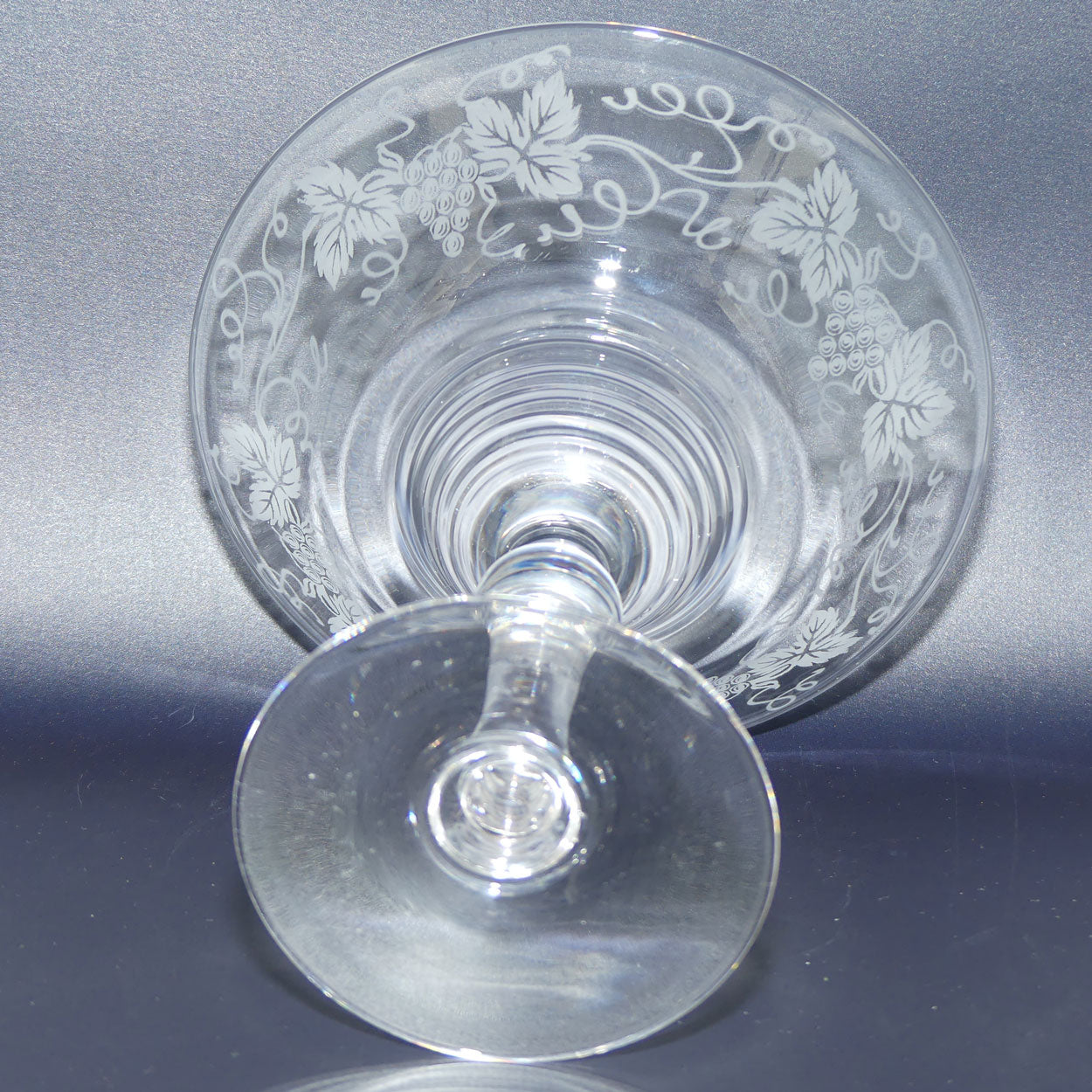 Stuart Crystal England compote | Acid Etched Grape and Vine design