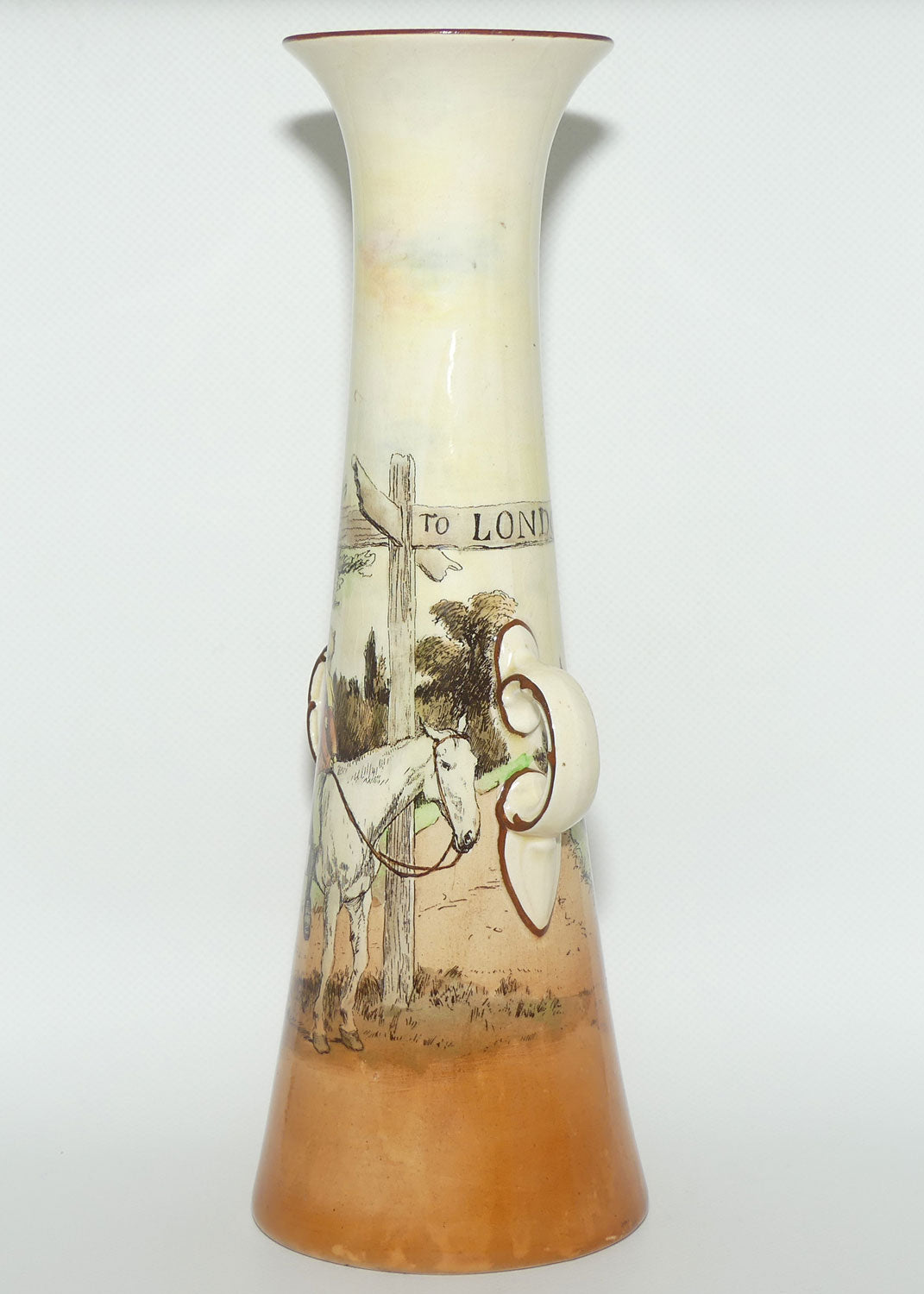 Royal Doulton Sir Roger De Coverley tall twin handle vase D3418 | The Spectators return to Town