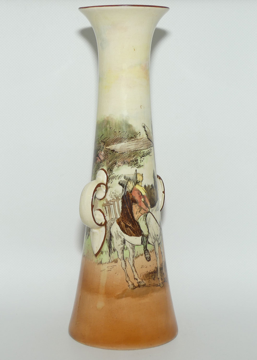 Royal Doulton Sir Roger De Coverley tall twin handle vase D3418 | The Spectators return to Town