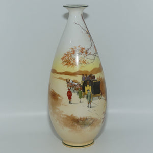 Royal Doulton Coaching Days tall vase | narrow neck E3804