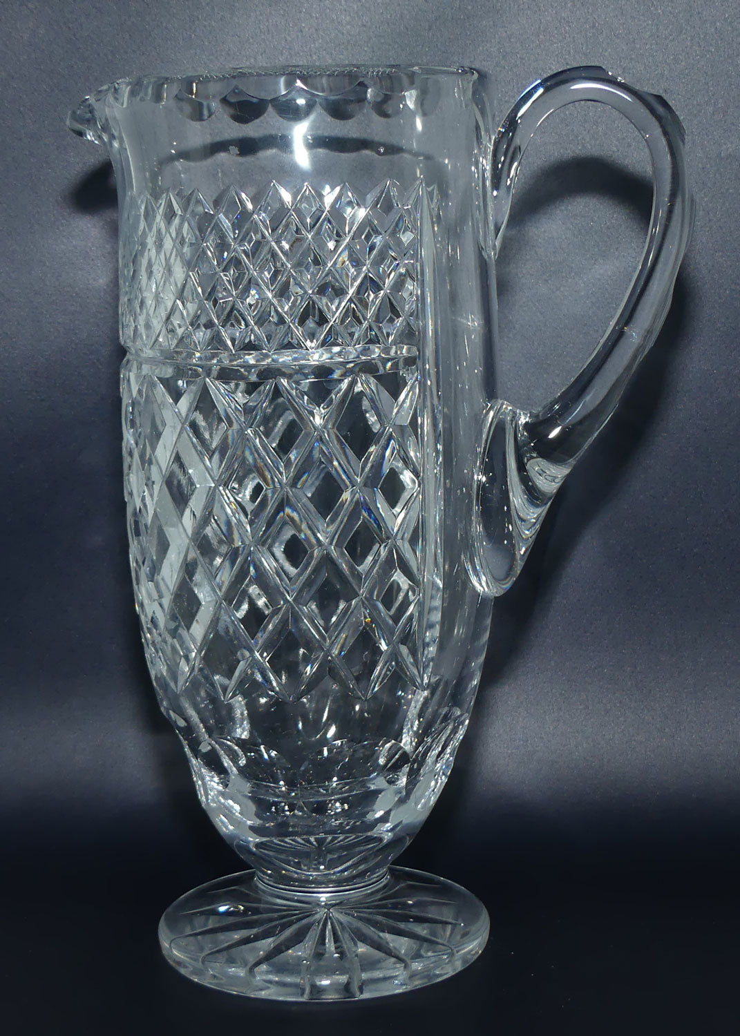Tall Diamond Cut Crystal Water Jug