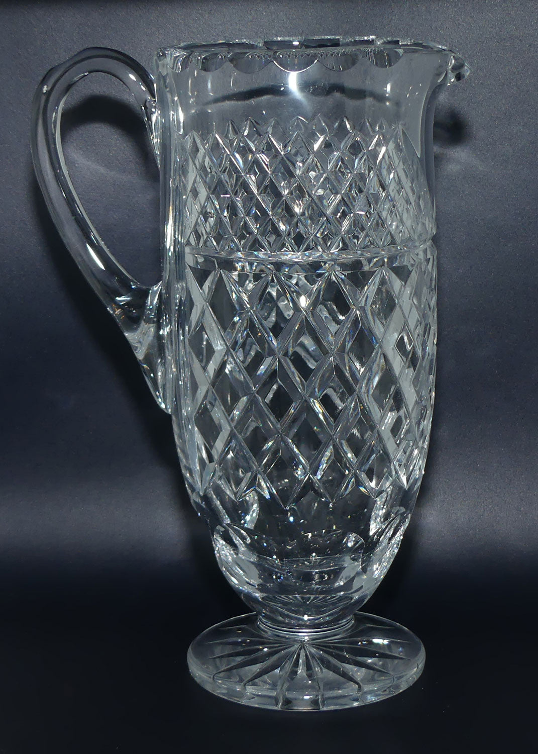 Tall Diamond Cut Crystal Water Jug