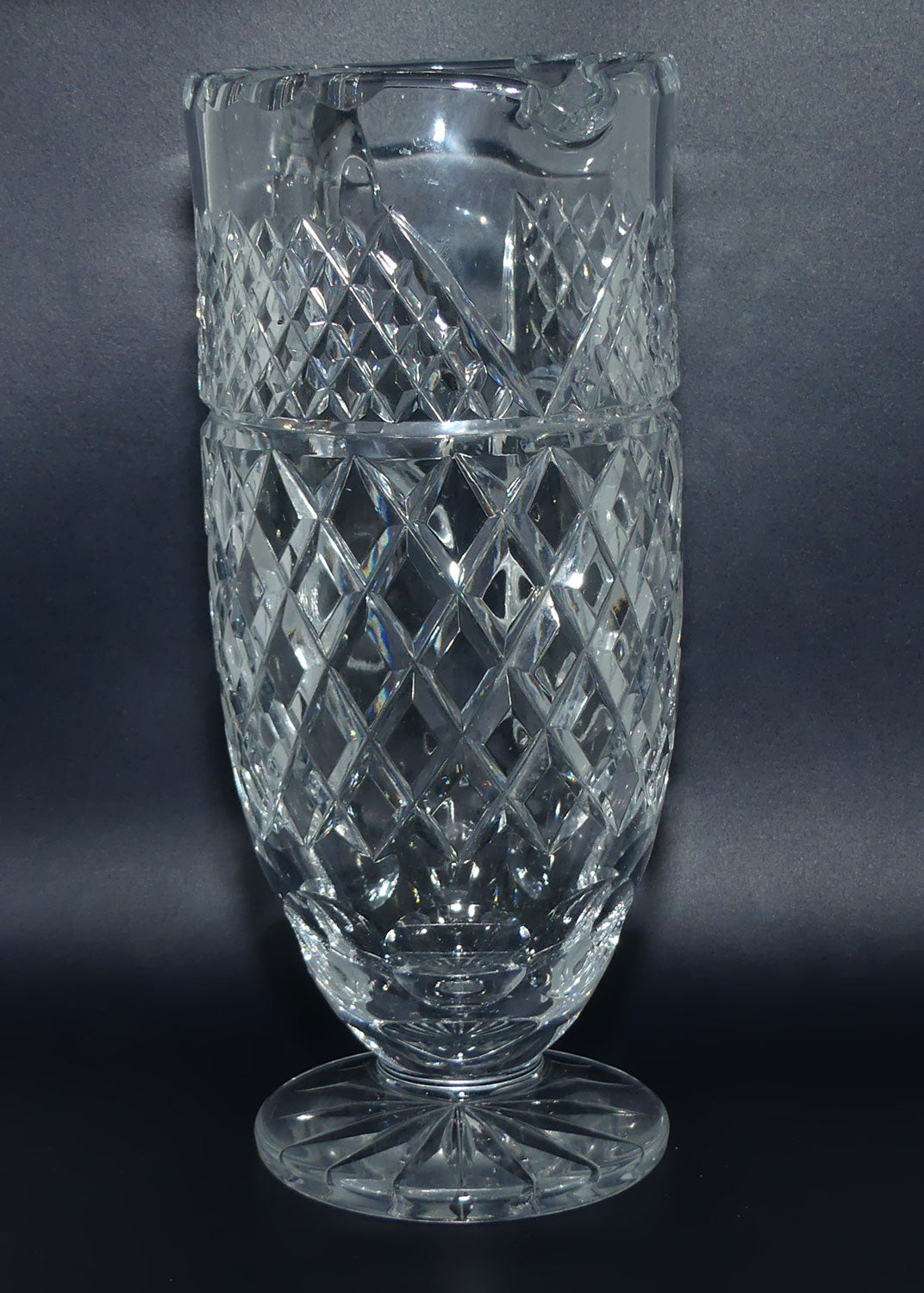 Tall Diamond Cut Crystal Water Jug