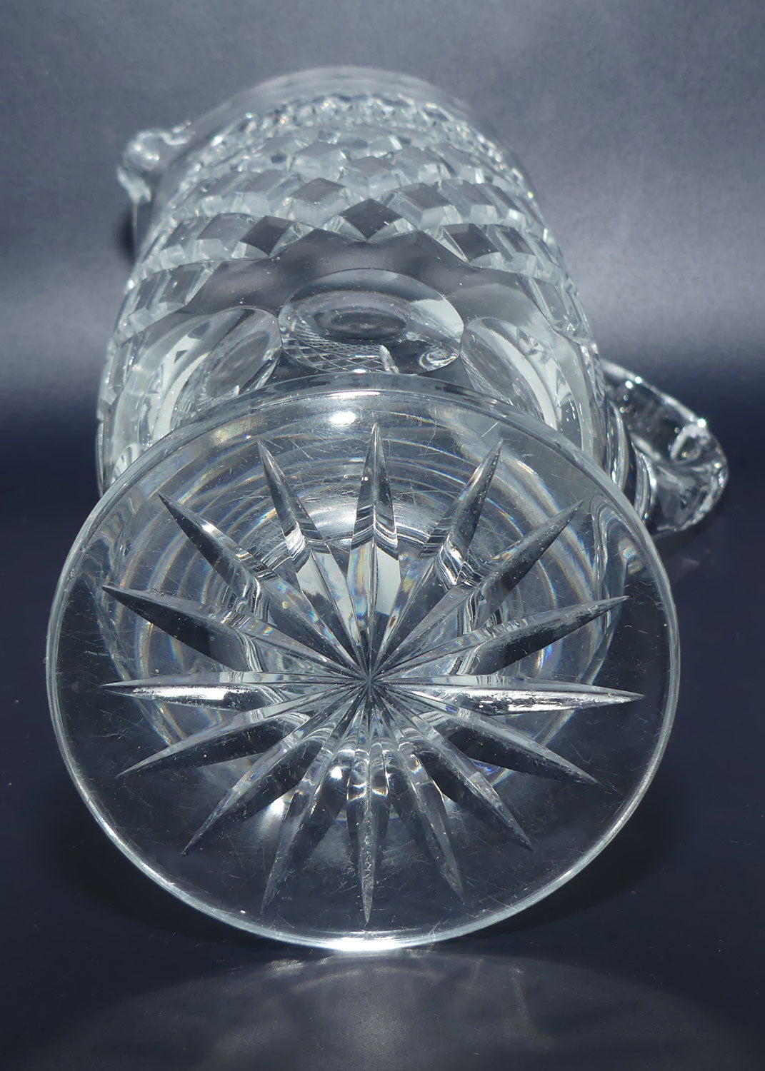 Tall Diamond Cut Crystal Water Jug
