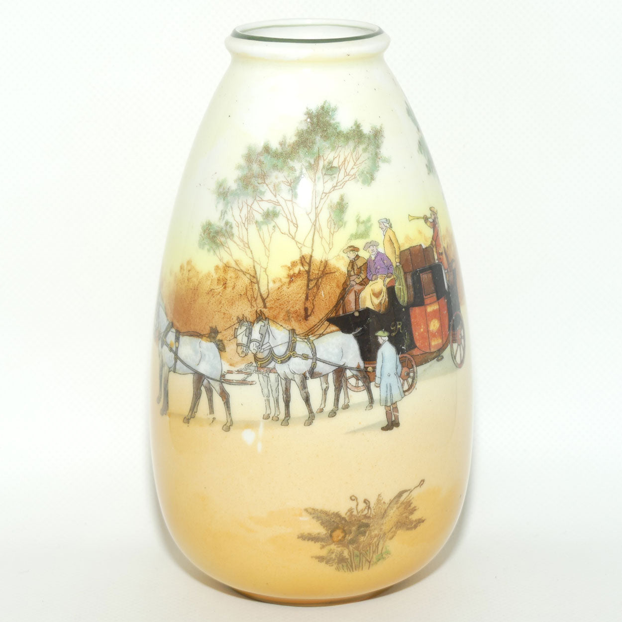 Royal Doulton Coaching Days tall tapering ovoid vase E3804