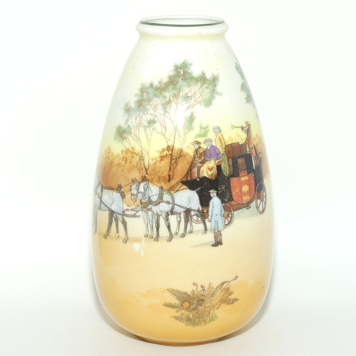 Royal Doulton Coaching Days tall tapering ovoid vase E3804