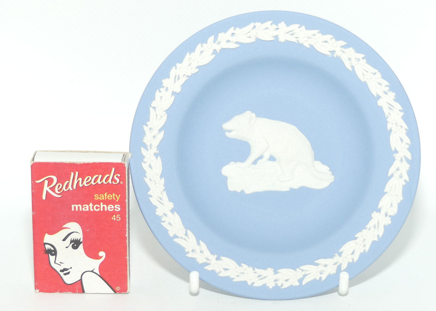 Wedgwood Jasper | Australian Fauna | White on Pale Blue | Tasmanian Devil Plate | Box + Cert
