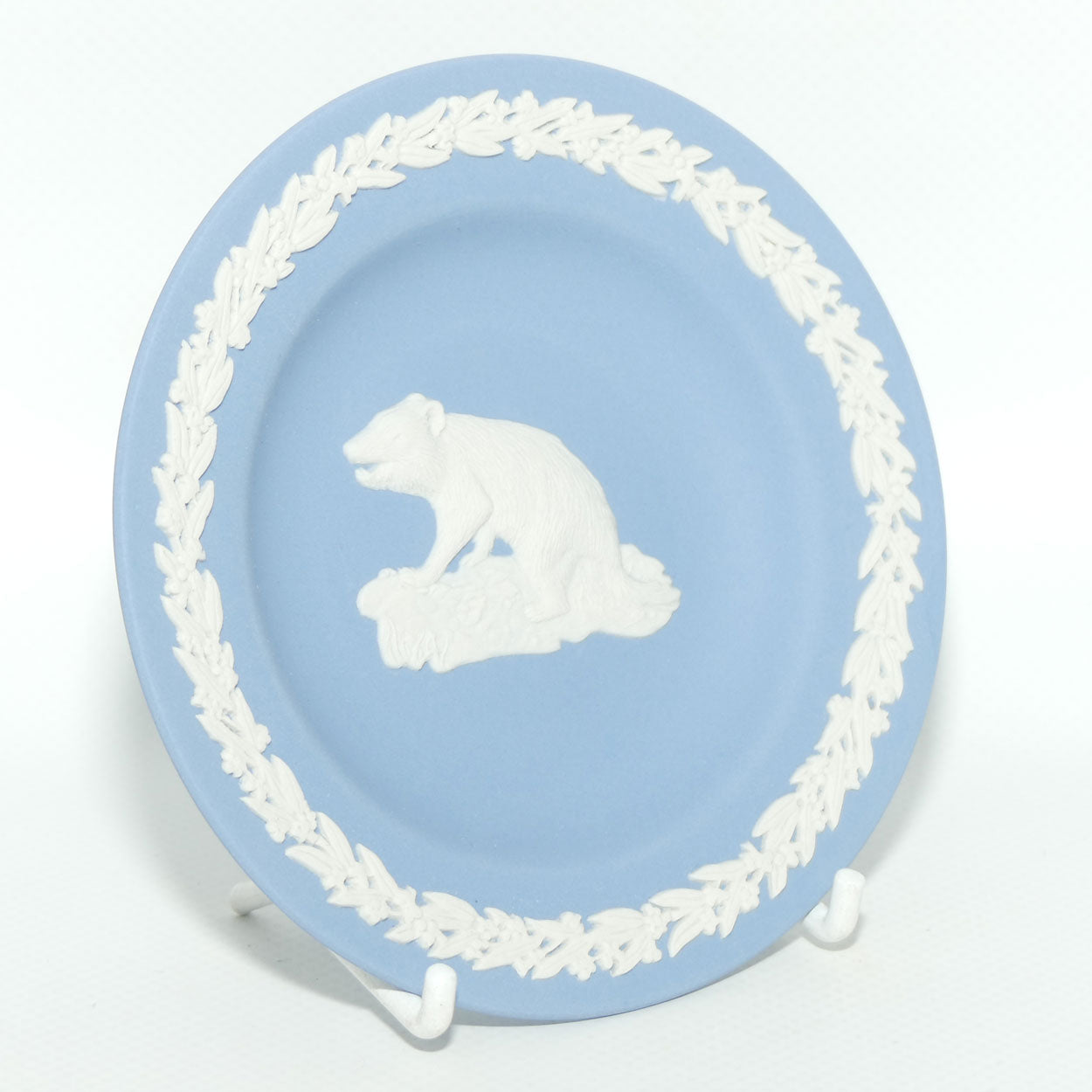 Wedgwood Jasper | Australian Fauna | White on Pale Blue | Tasmanian Devil Plate | Box + Cert
