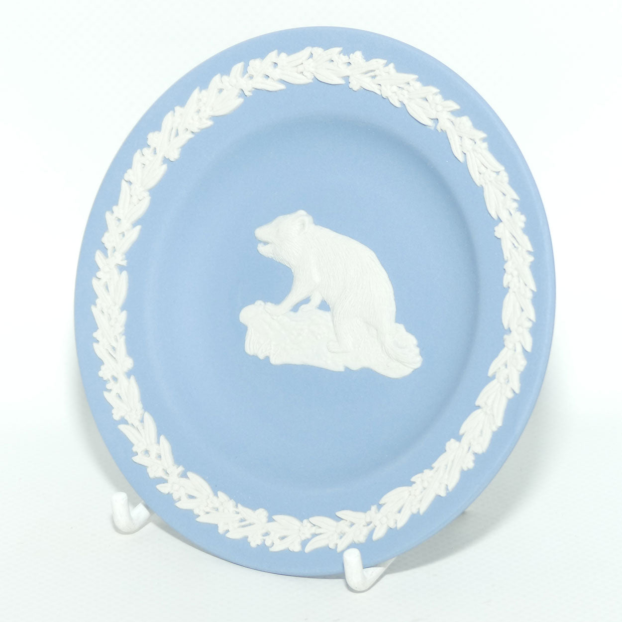 Wedgwood Jasper | Australian Fauna | White on Pale Blue | Tasmanian Devil Plate | Box + Cert
